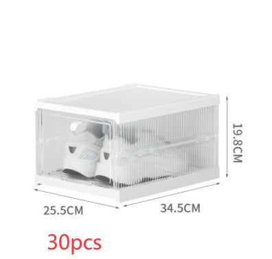 No Installation Flip Plastic Foldable Transparent Shoe Box