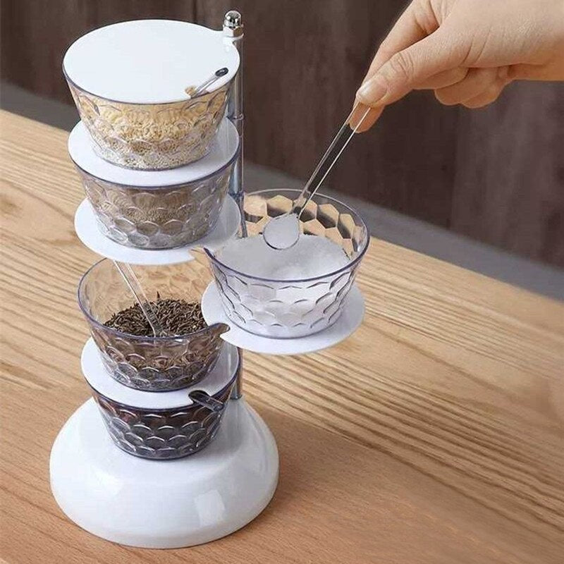 Rotatable Multi-layer Vertical Seasoning Box Jars Home Kitchen Tool Accessory