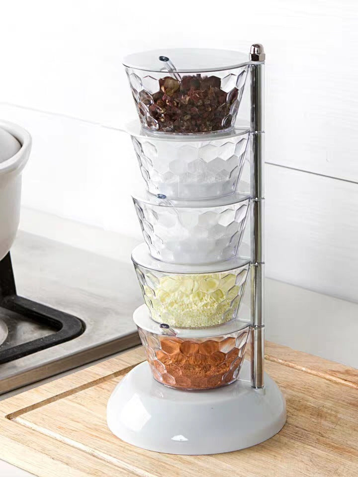 Rotatable Multi-layer Vertical Seasoning Box Jars Home Kitchen Tool Accessory