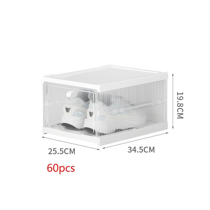 No Installation Flip Plastic Foldable Transparent Shoe Box