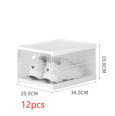 No Installation Flip Plastic Foldable Transparent Shoe Box