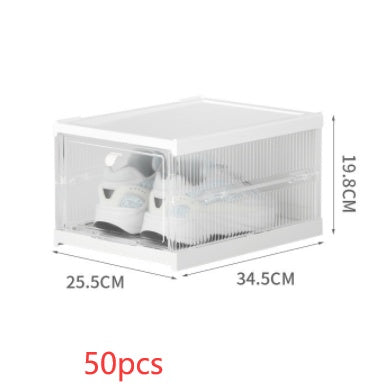 No Installation Flip Plastic Foldable Transparent Shoe Box