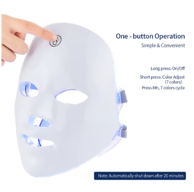 7 Color LED Therapy Facial Mask & Acne Care for Clear Skin & Brightening