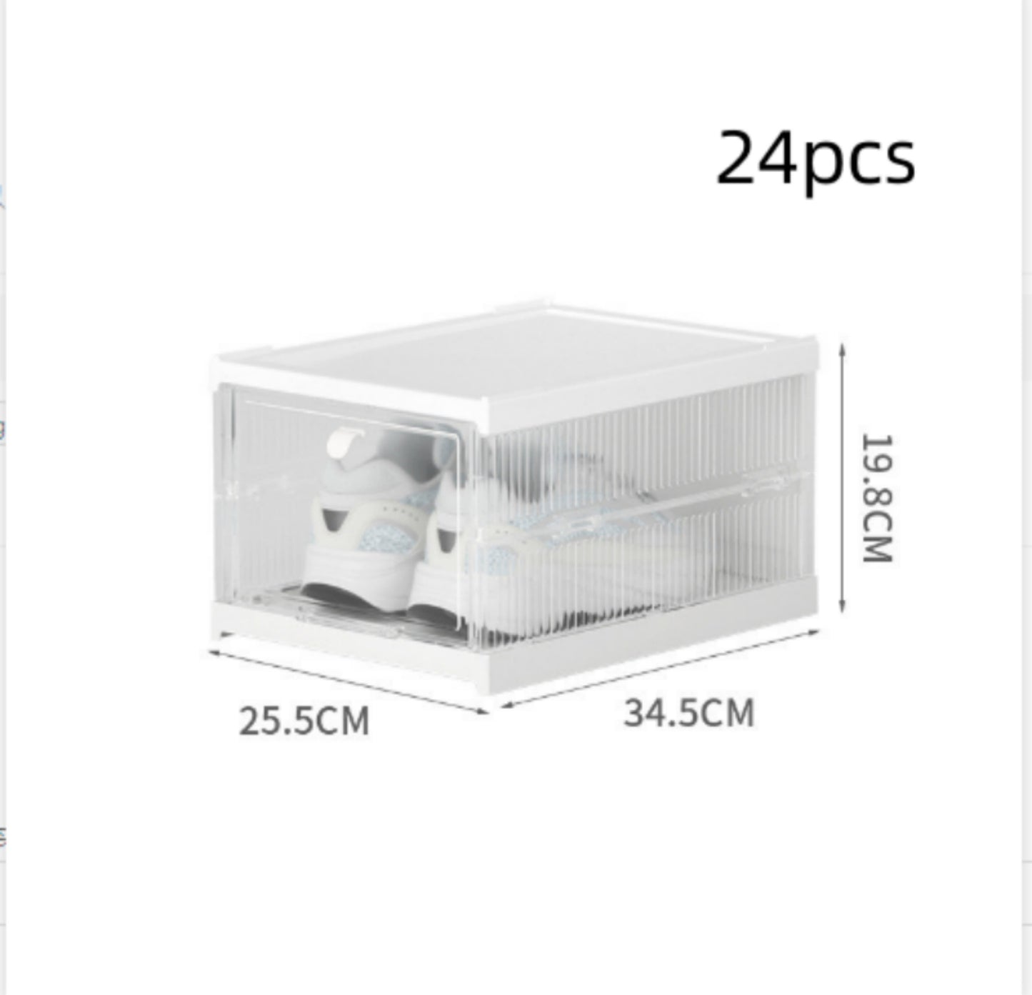 No Installation Flip Plastic Foldable Transparent Shoe Box