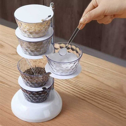 Rotatable Multi-layer Vertical Seasoning Box Jars Home Kitchen Tool Accessory