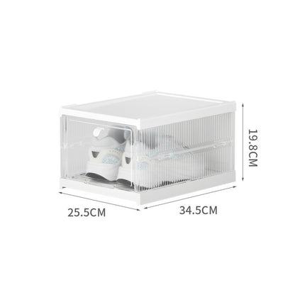 No Installation Flip Plastic Foldable Transparent Shoe Box