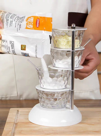 Rotatable Multi-layer Vertical Seasoning Box Jars Home Kitchen Tool Accessory