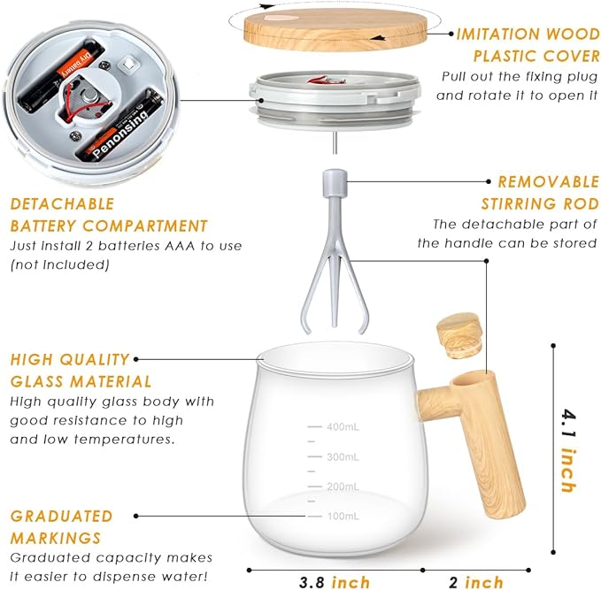 Electric Mixing Cup Travel Friendly 400ML