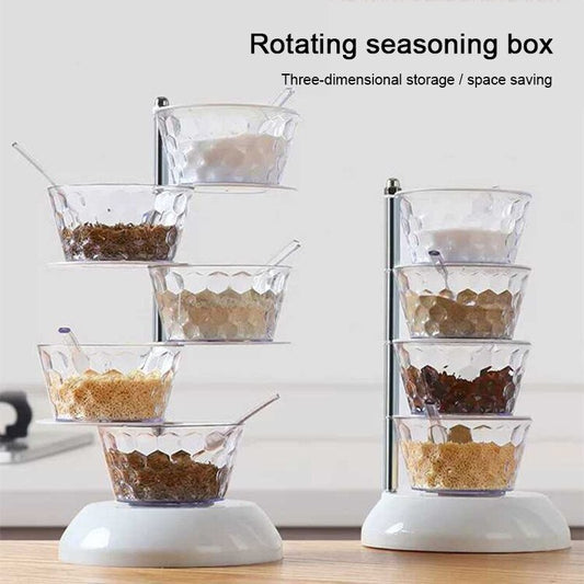 Rotatable Multi-layer Vertical Seasoning Box Jars Home Kitchen Tool Accessory