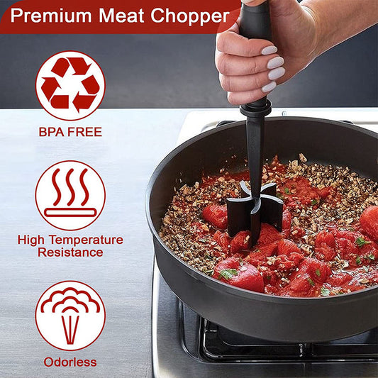 Multifunctional Meat Chopper Heat Resistant Meat Masher Nylon Hamburger Chopper Ground Utensil Non Stick Cookware