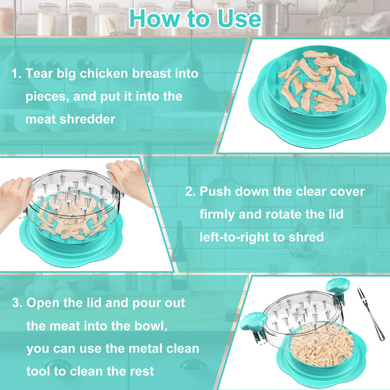 Chicken Shredder Chicken Shredder Tool Twist Stable Anti-Slip Meat Shredder Tool Twist Ergonomic Handle Meat Grinder