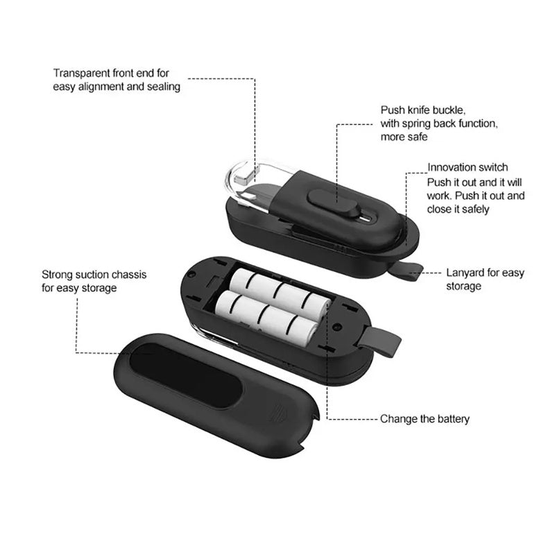 Multi-Functional Handheld Portable Food Storage Bag Sealer Bag Heat Sealer Battery Powered Kitchen Gadgets