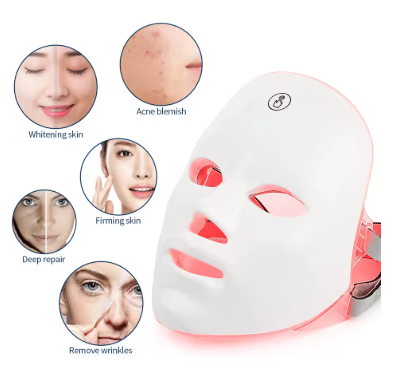 7 Color LED Therapy Facial Mask & Acne Care for Clear Skin & Brightening
