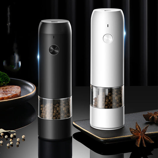 Rechargeable Electric Pepper And Salt Grinder Set One-Handed No Battery Needed Automatic Grinder