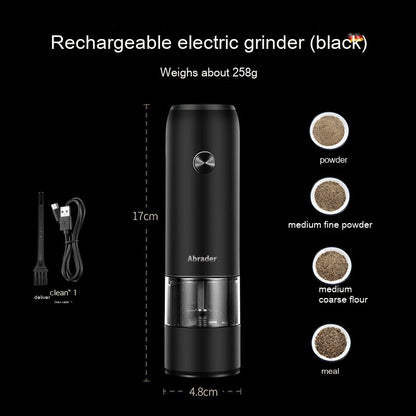 Rechargeable Electric Pepper And Salt Grinder Set One-Handed No Battery Needed Automatic Grinder