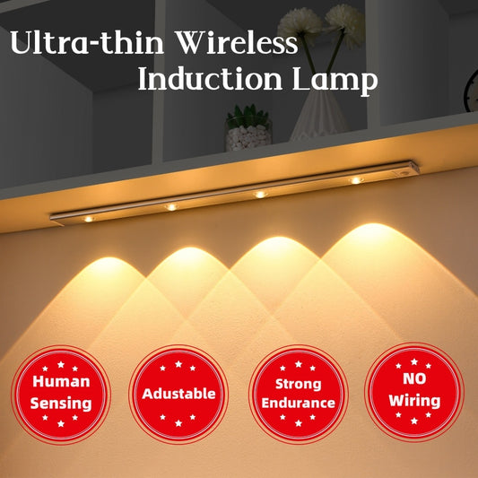 USB LED Night Light Motion Sensor Wireless Thin LED Wine Cooler Light For Kitchen Cabinet Bedroom